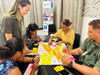 A group of people sitting around a table
AI-generated content may be incorrect.