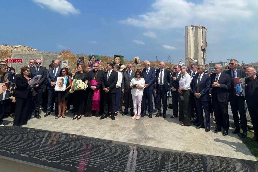 A minute of silence observed at the Port of Beirut 